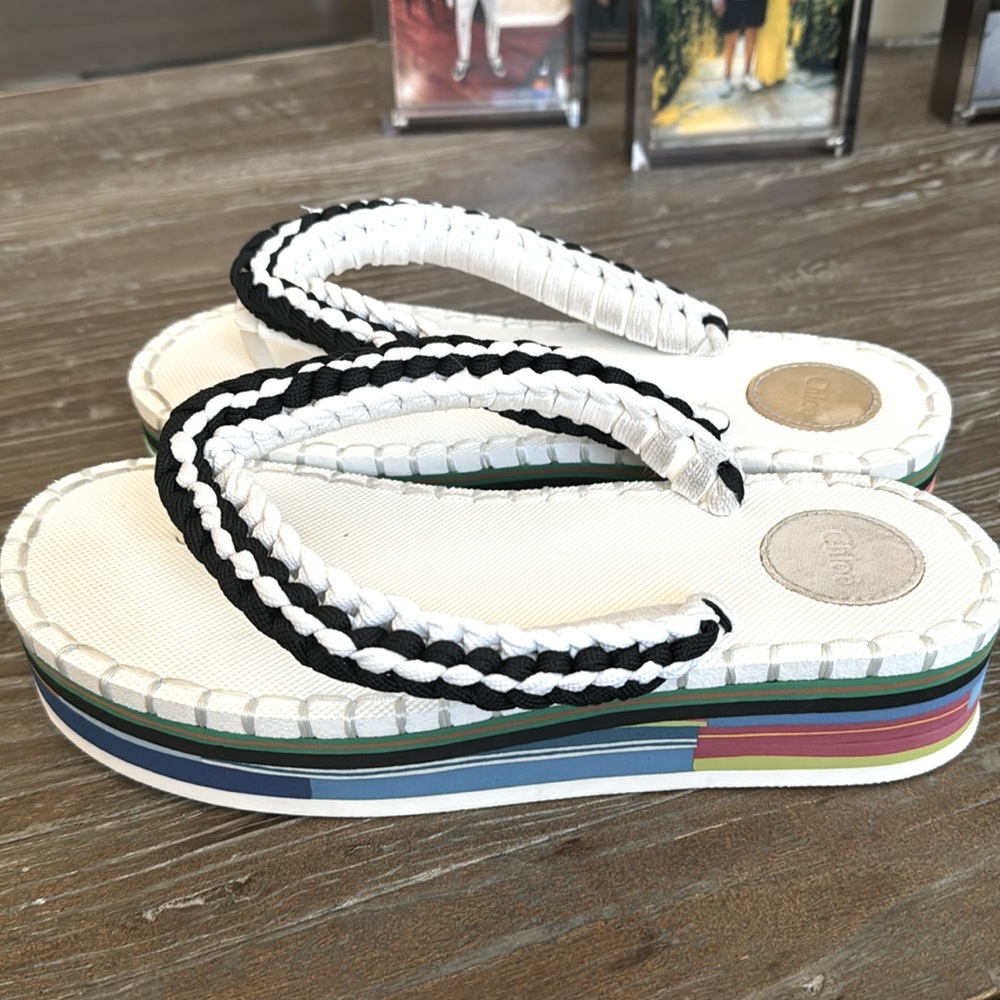 Chloe wedge flip flop